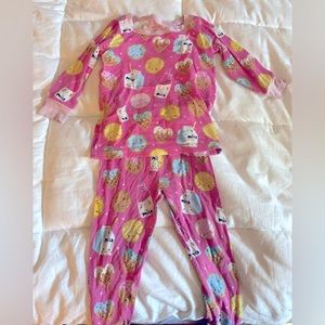 Little Sleepies pink Milk & Cookies long sleeved set, 12-18mo